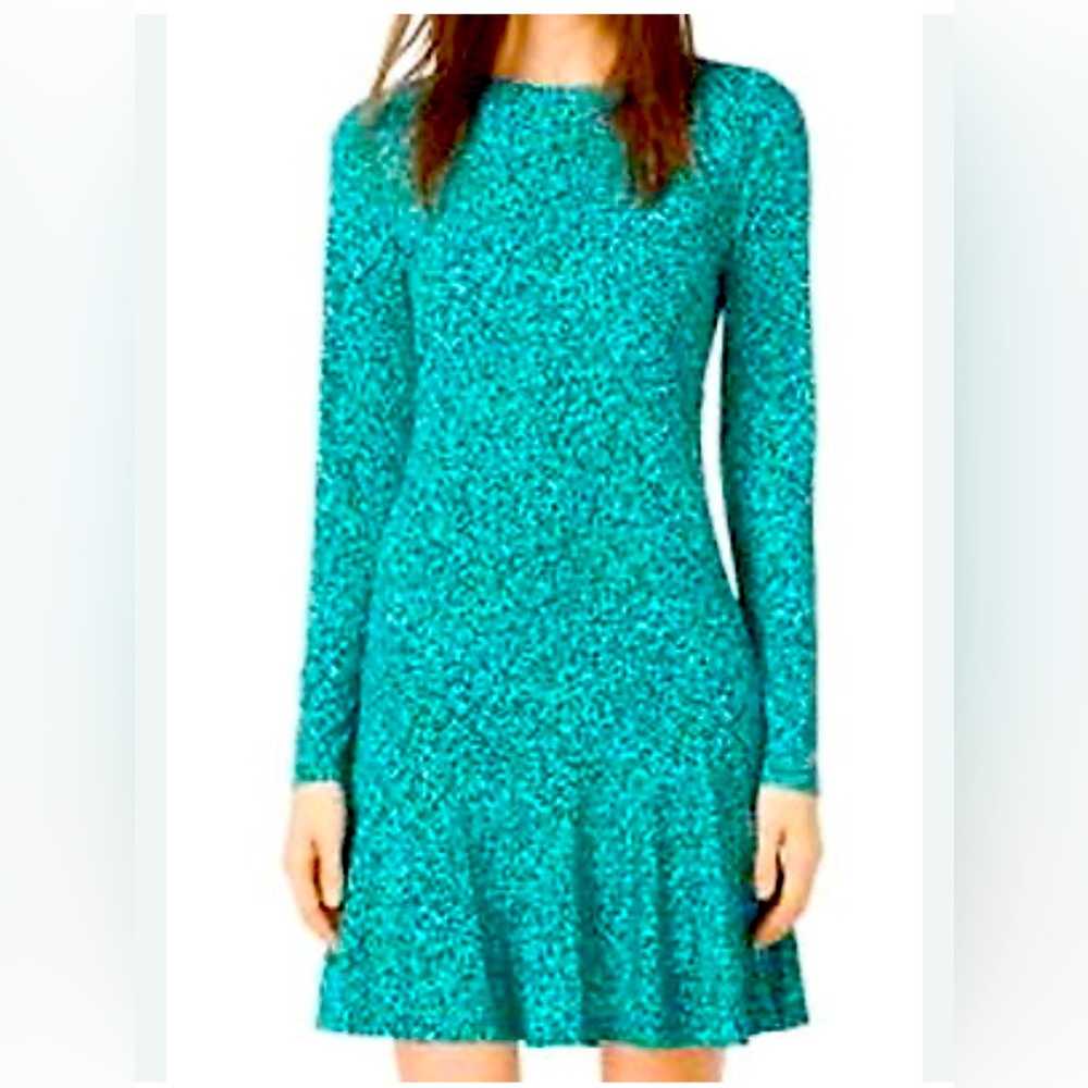 NWT Michael Kors Pepper Rain Drop Waist Long Sleeve Dress